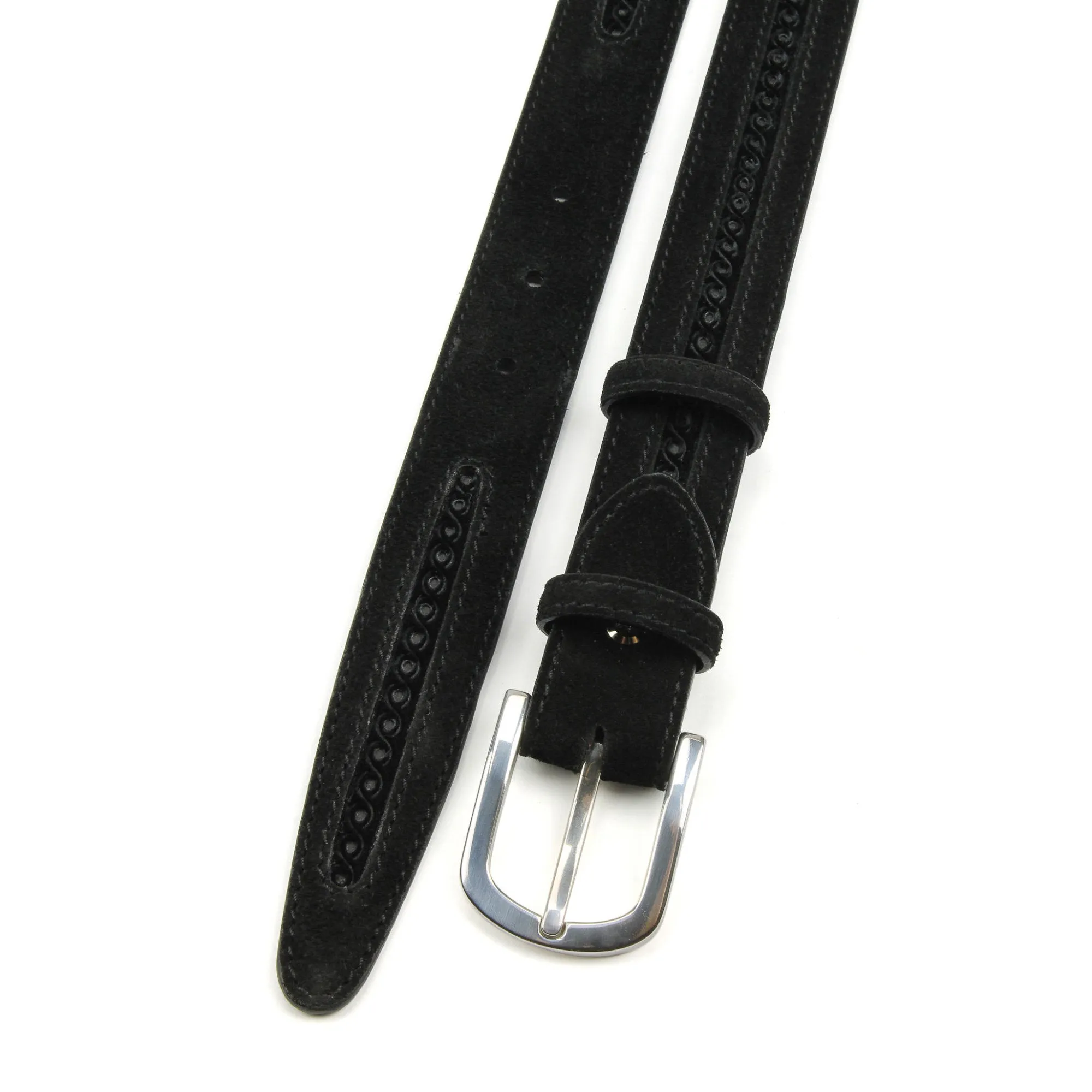 Pfeiffer Black Suede Velvet Insert Narrow Belt