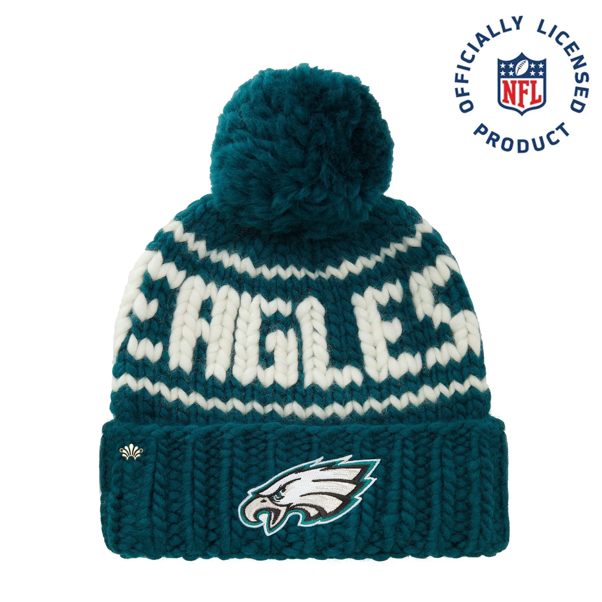 PHILADELPHIA GREEN EAGLES LELE SADOUGHI X NFL MIDNIGHT BEANIE YARN POM