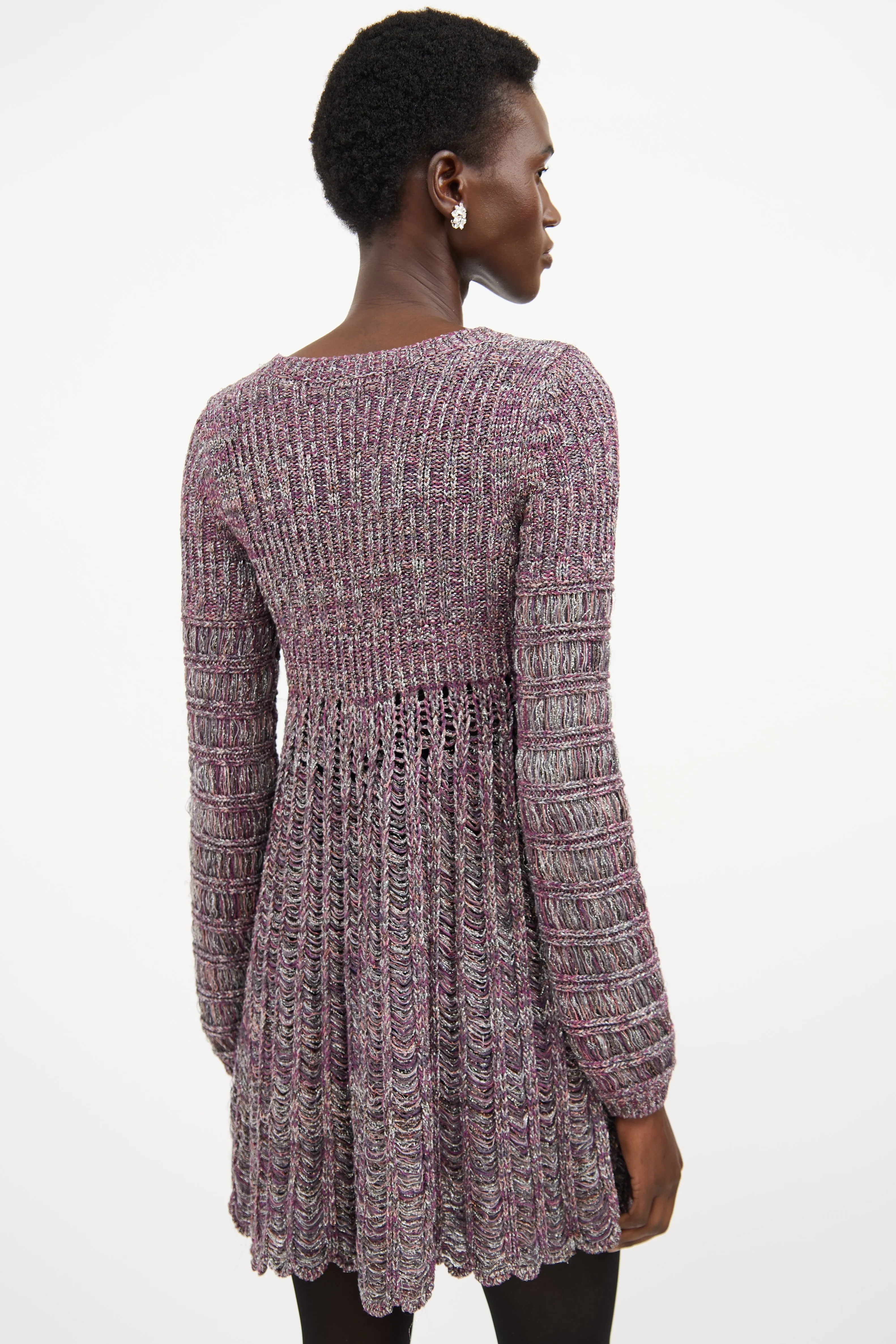 Pink & Multicolour Silk Knit Sweater Dress