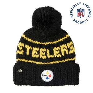 PITTSBURGH STEELERS LELE SADOUGHI X NFL BLACK BEANIE YARN POM