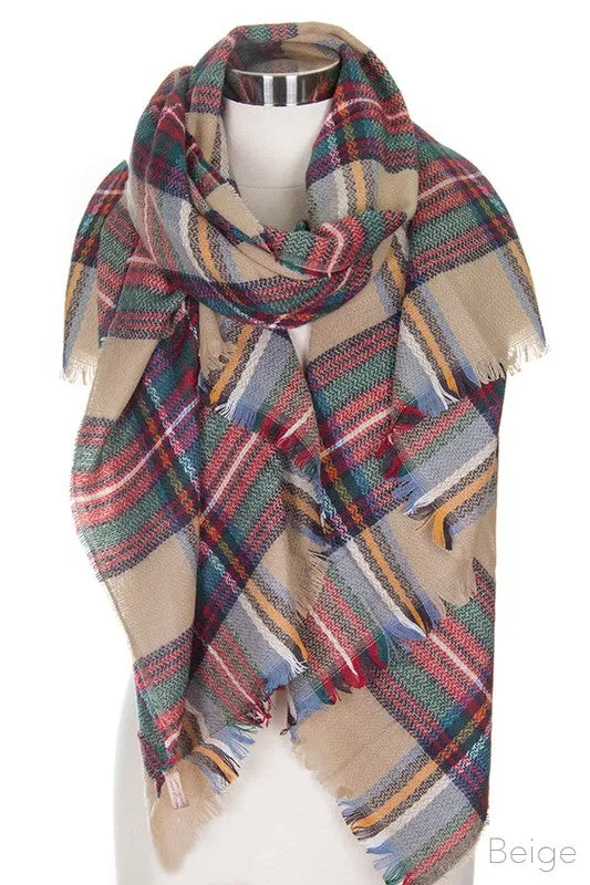 Plaid Blanket Scarf