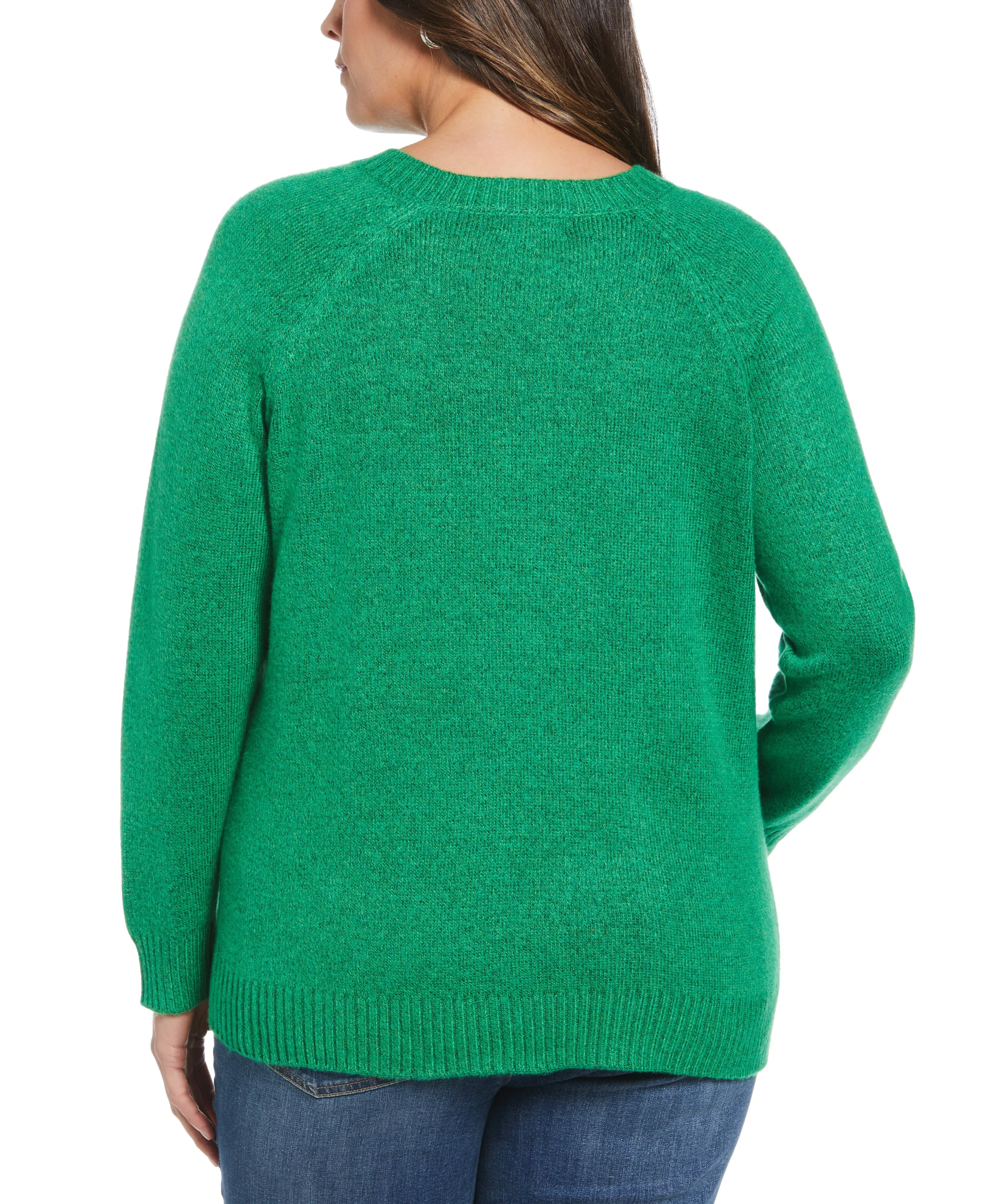 Plus Size Button Trim Sweater