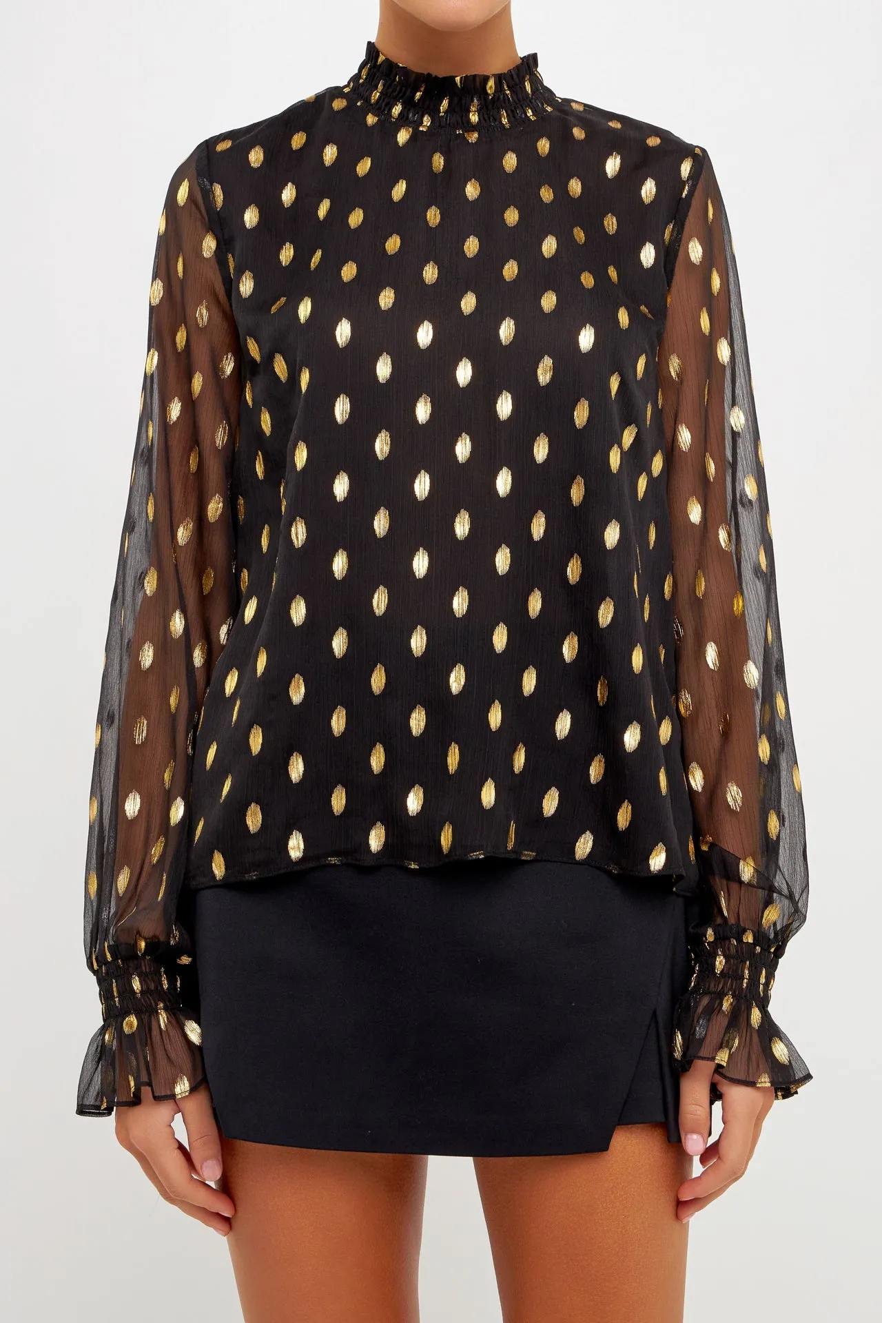 Polka Dot Chiffon Blouse - Final Sale