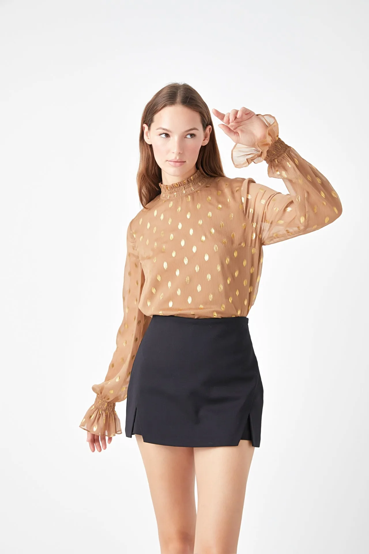 Polka Dot Chiffon Blouse