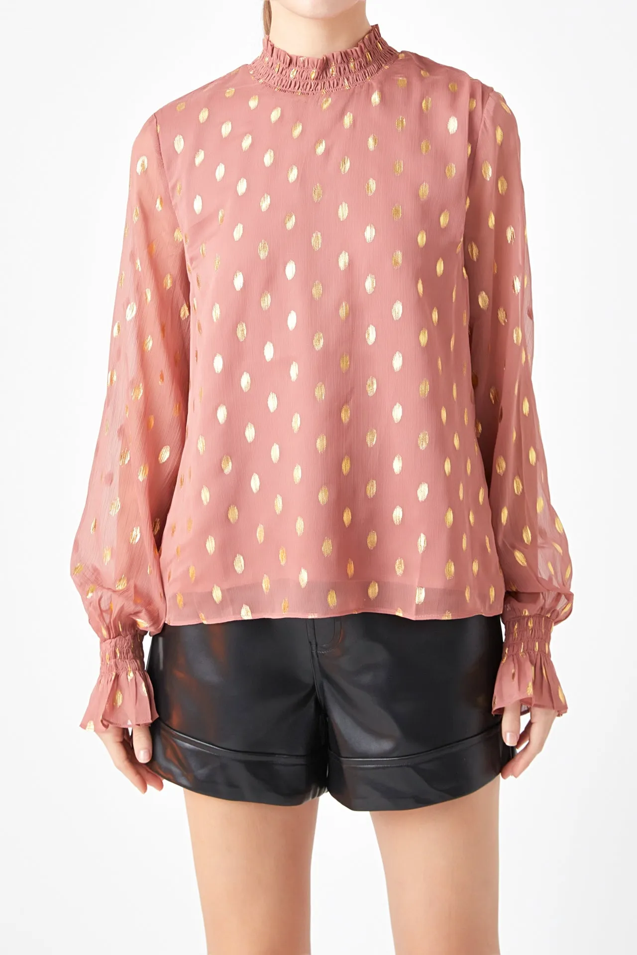 Polka Dot Chiffon Blouse