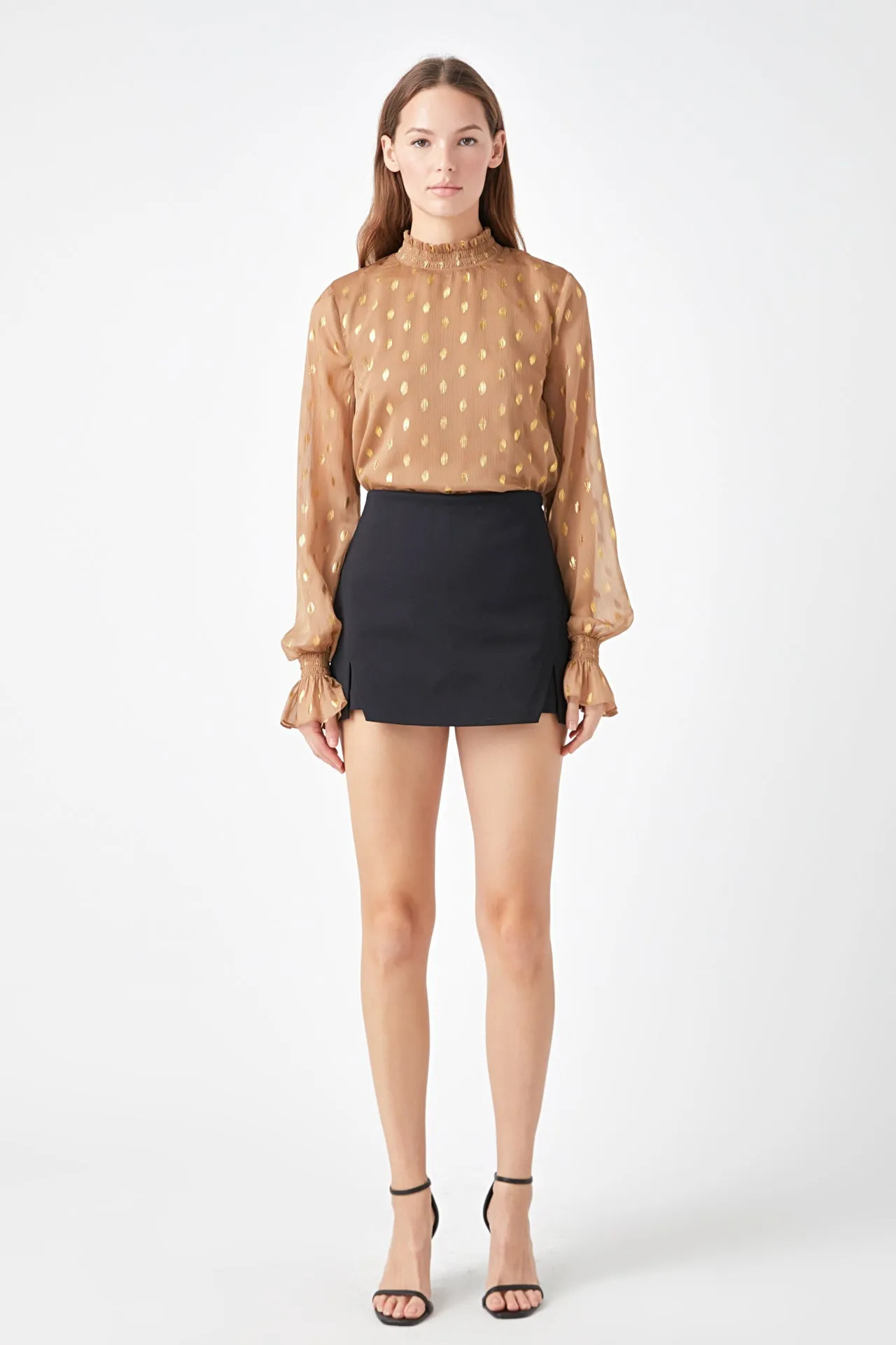 Polka Dot Chiffon Blouse