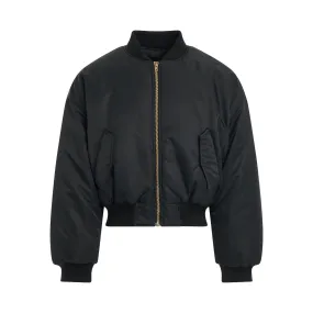 Puff Bomber Jacket in Black