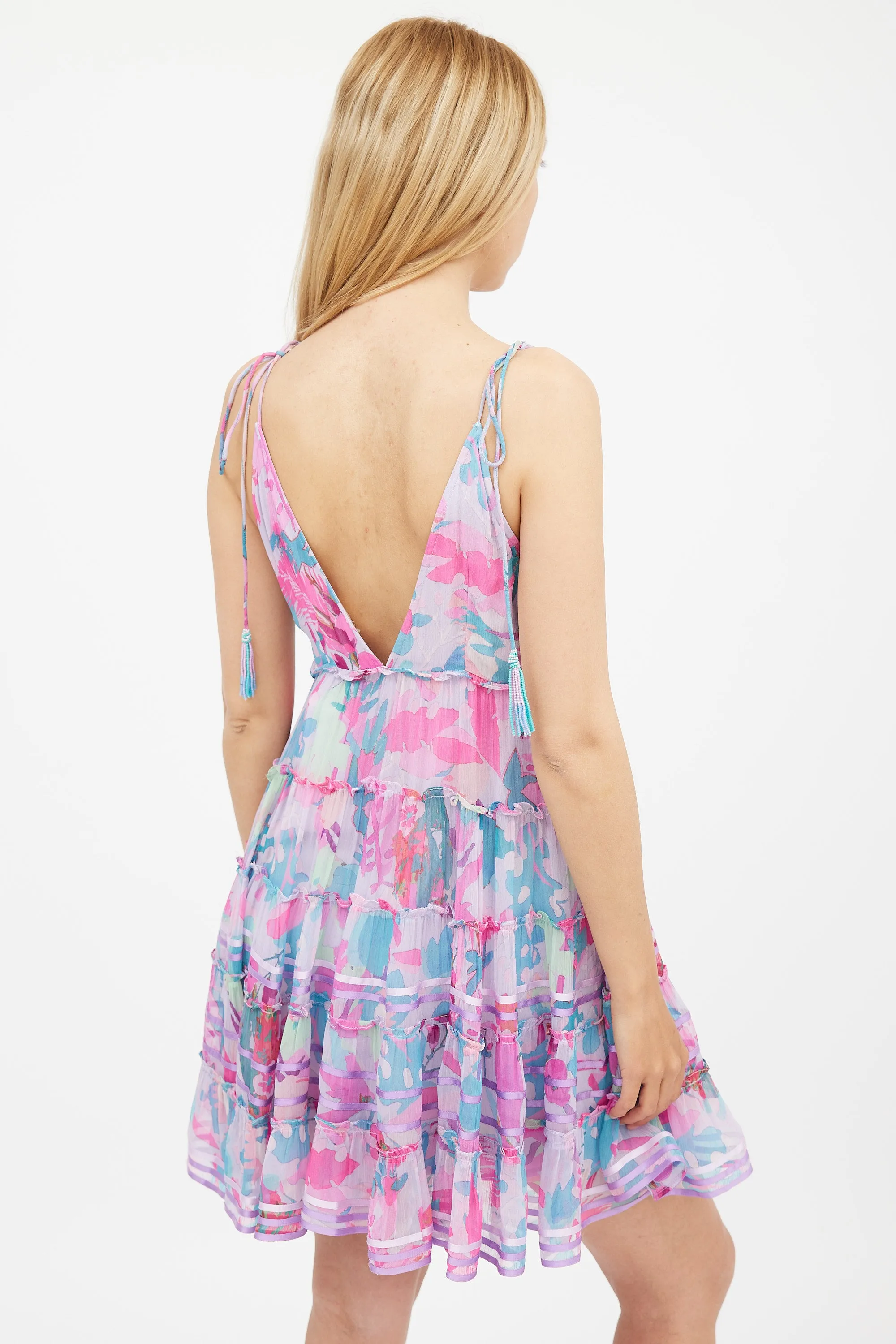 Purple & Pink Floral Babydoll Dress