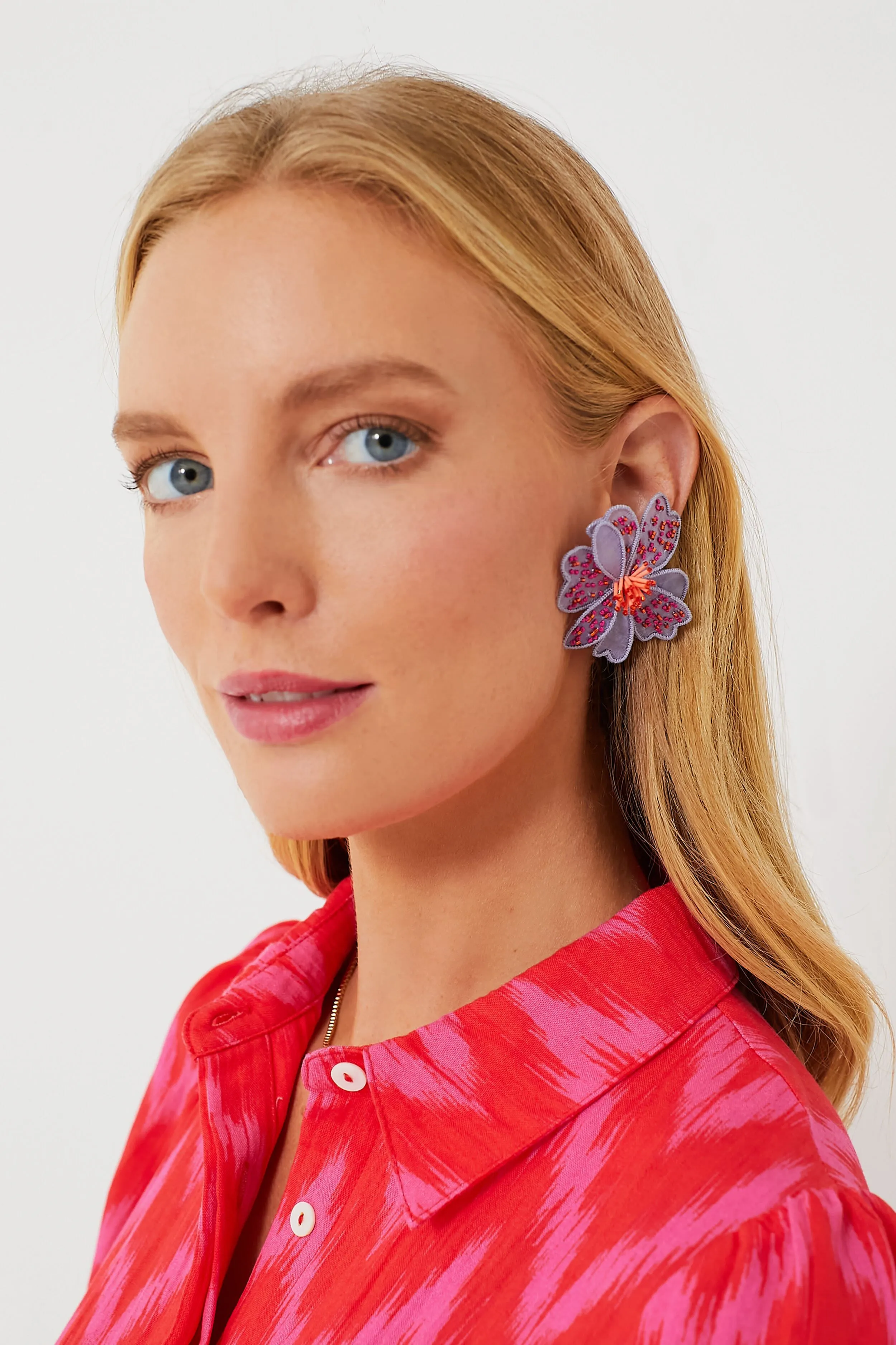 Purple Mehak Flower Studs