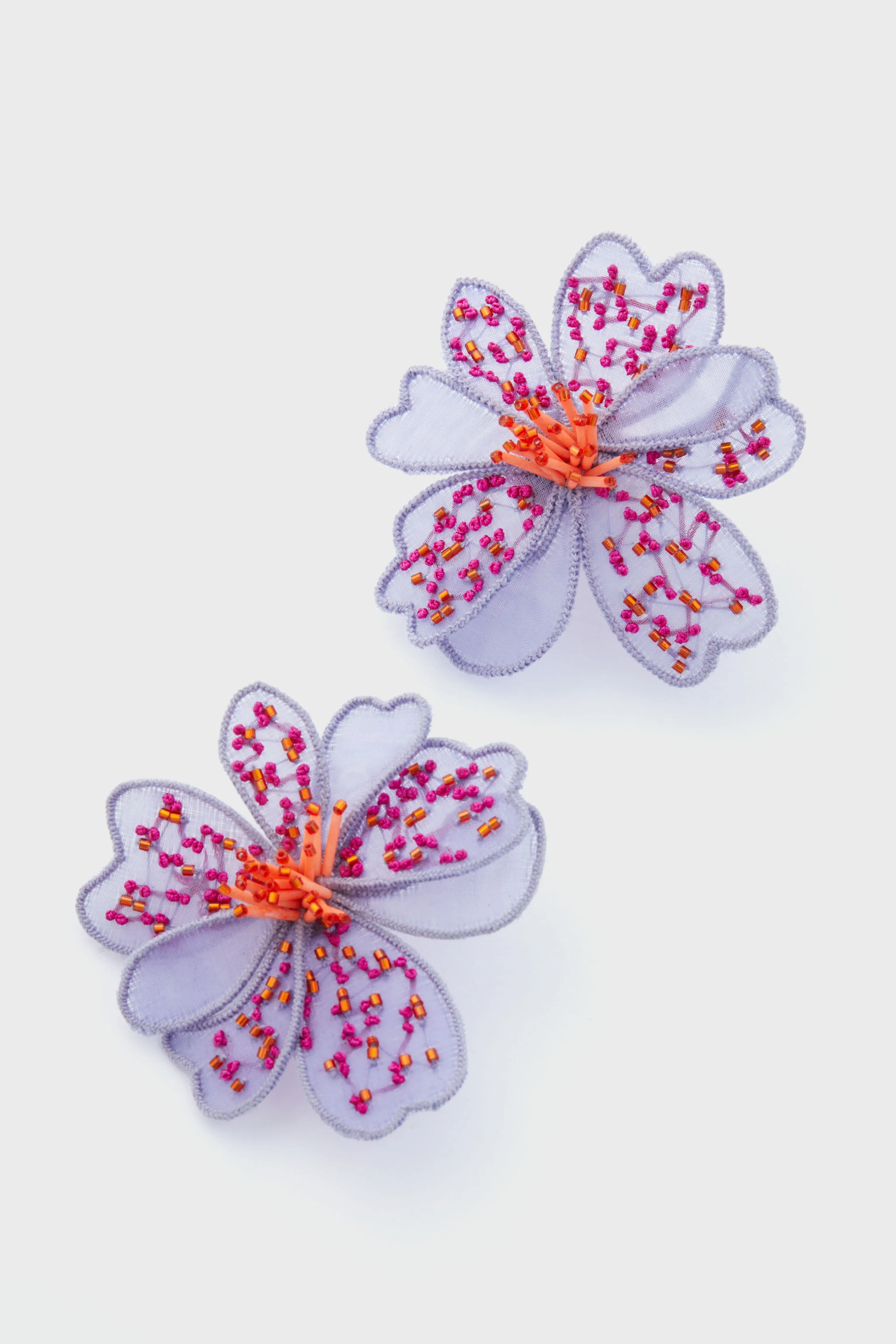 Purple Mehak Flower Studs