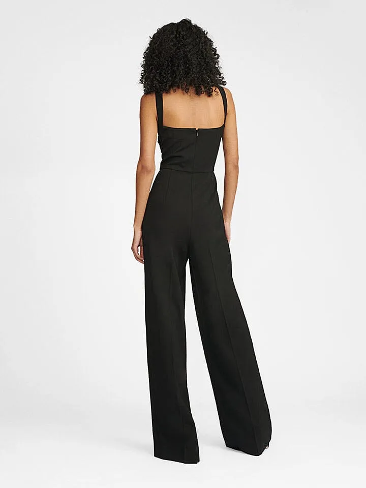 Rachel Embellished Bow Jumpsuit in Black