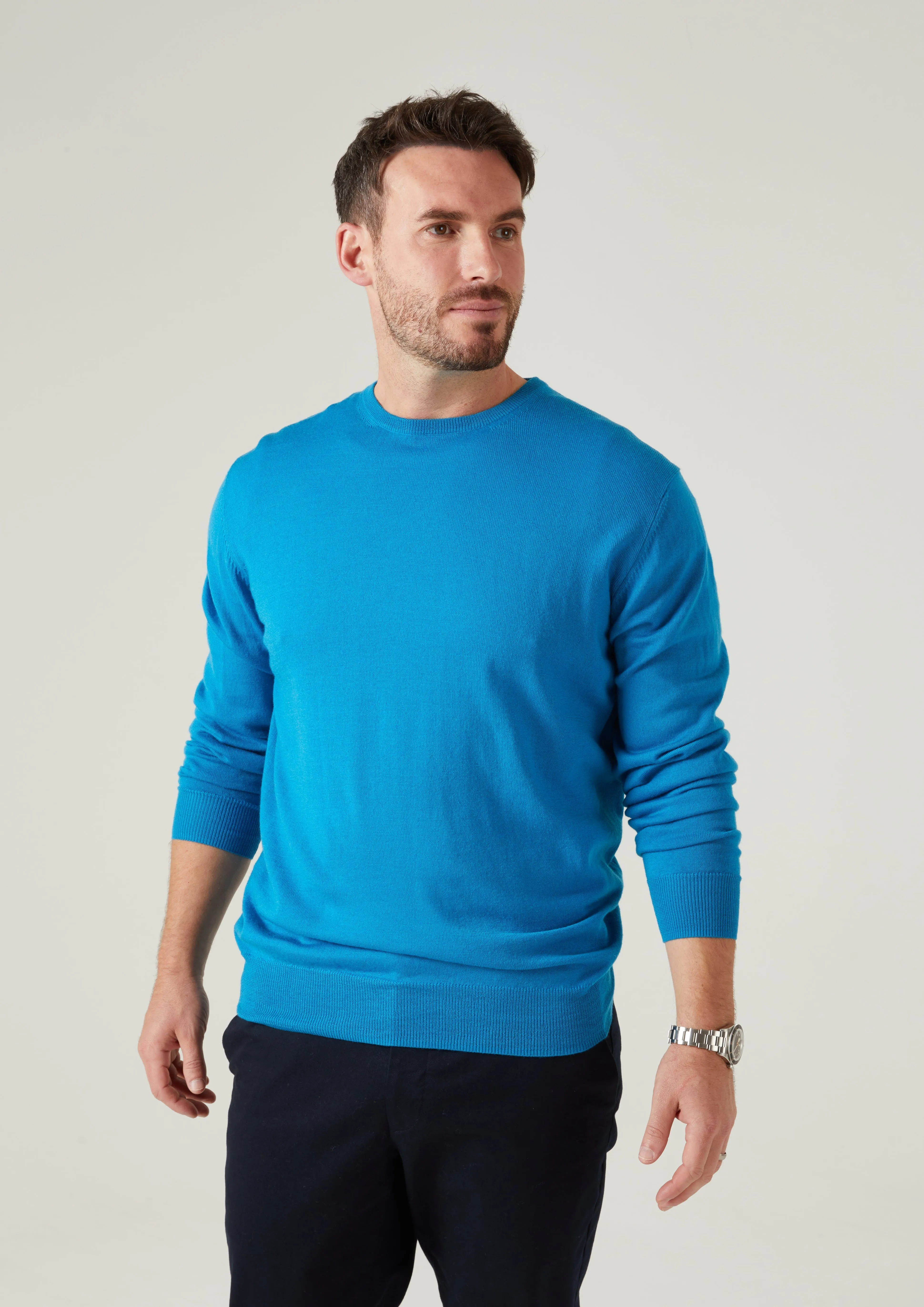 Radstone Men's Merino Wool Jumper in Zircon - Regular Fit