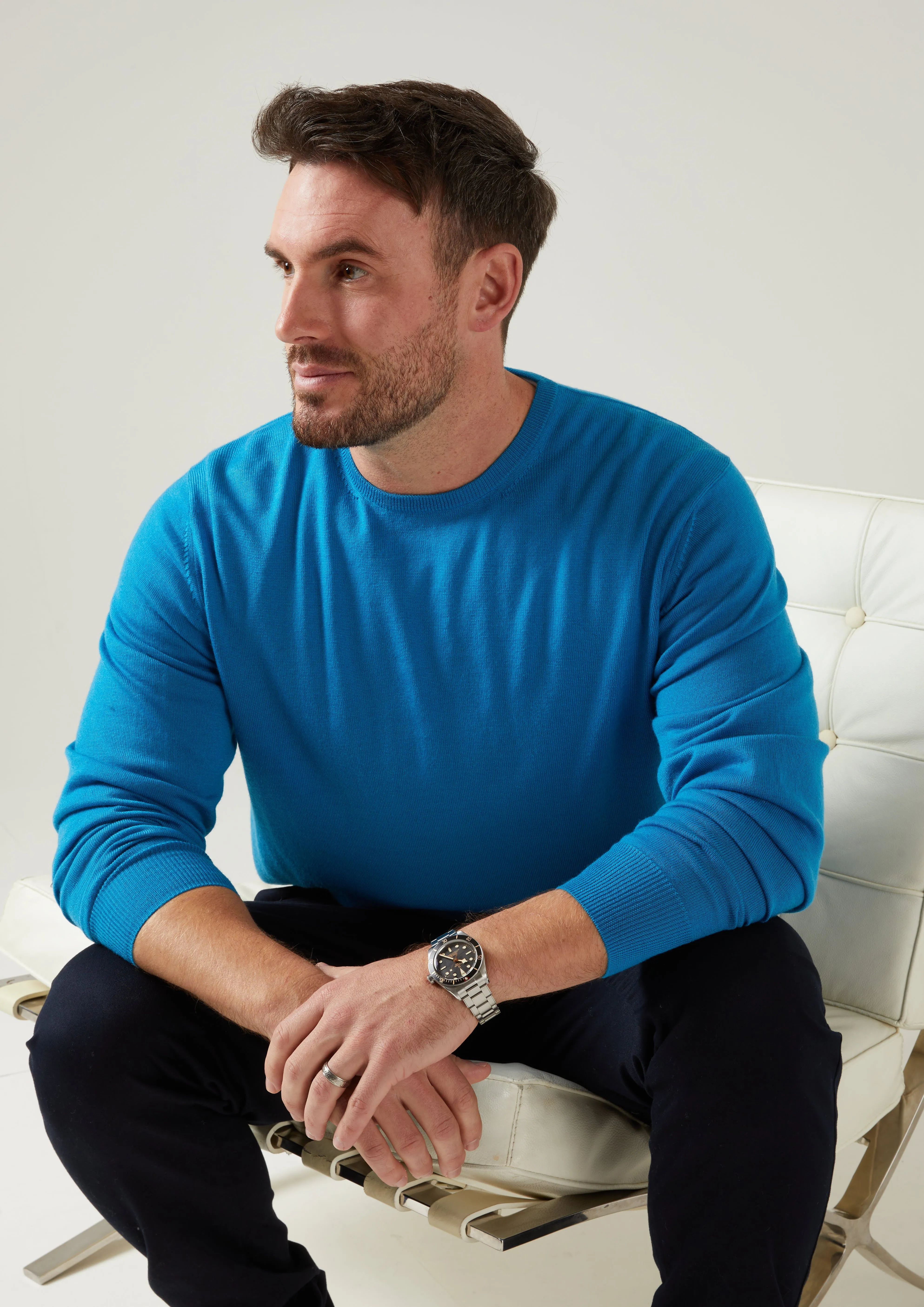 Radstone Men's Merino Wool Jumper in Zircon - Regular Fit