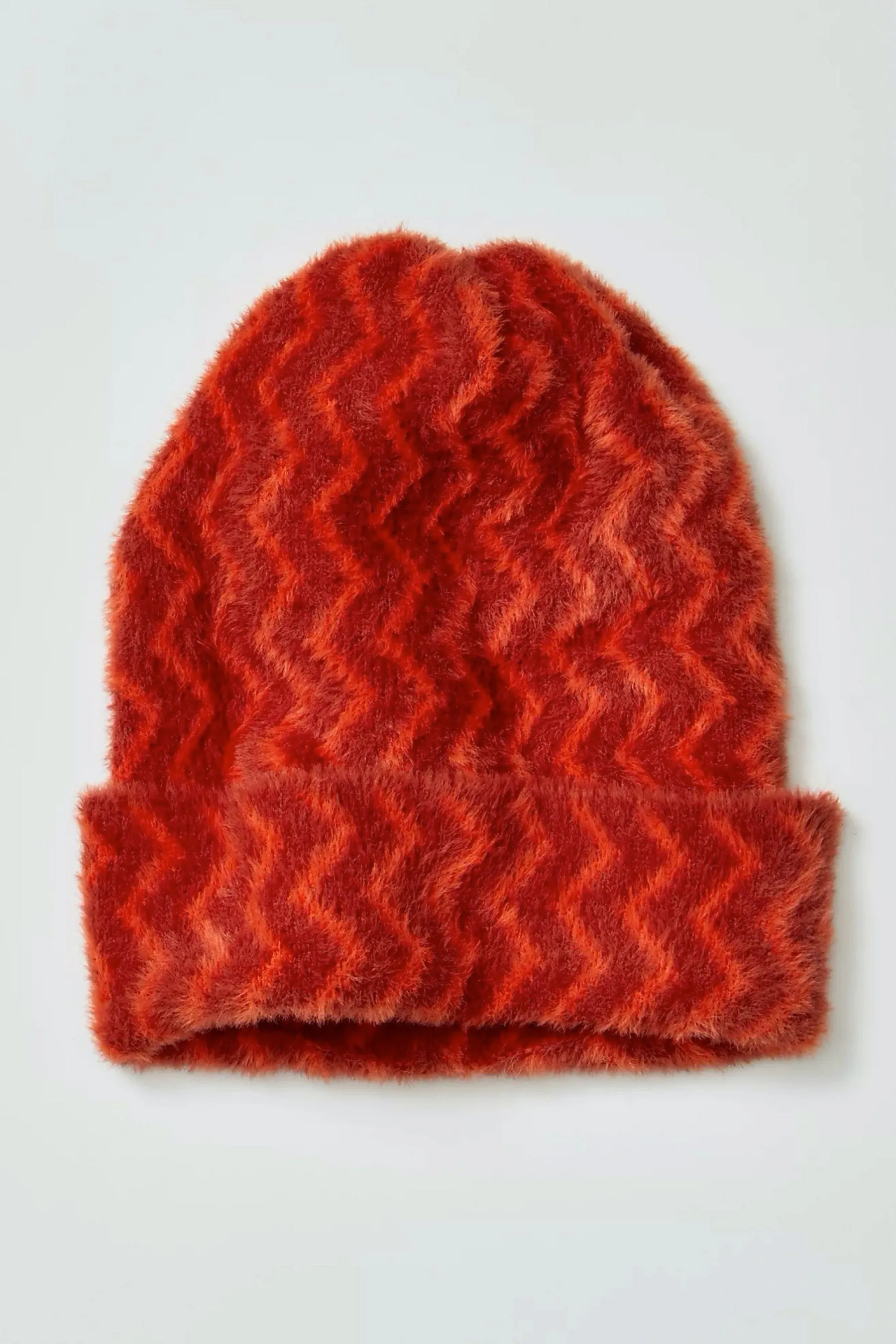 Raspberry Ziggy Fuzzy Beanie