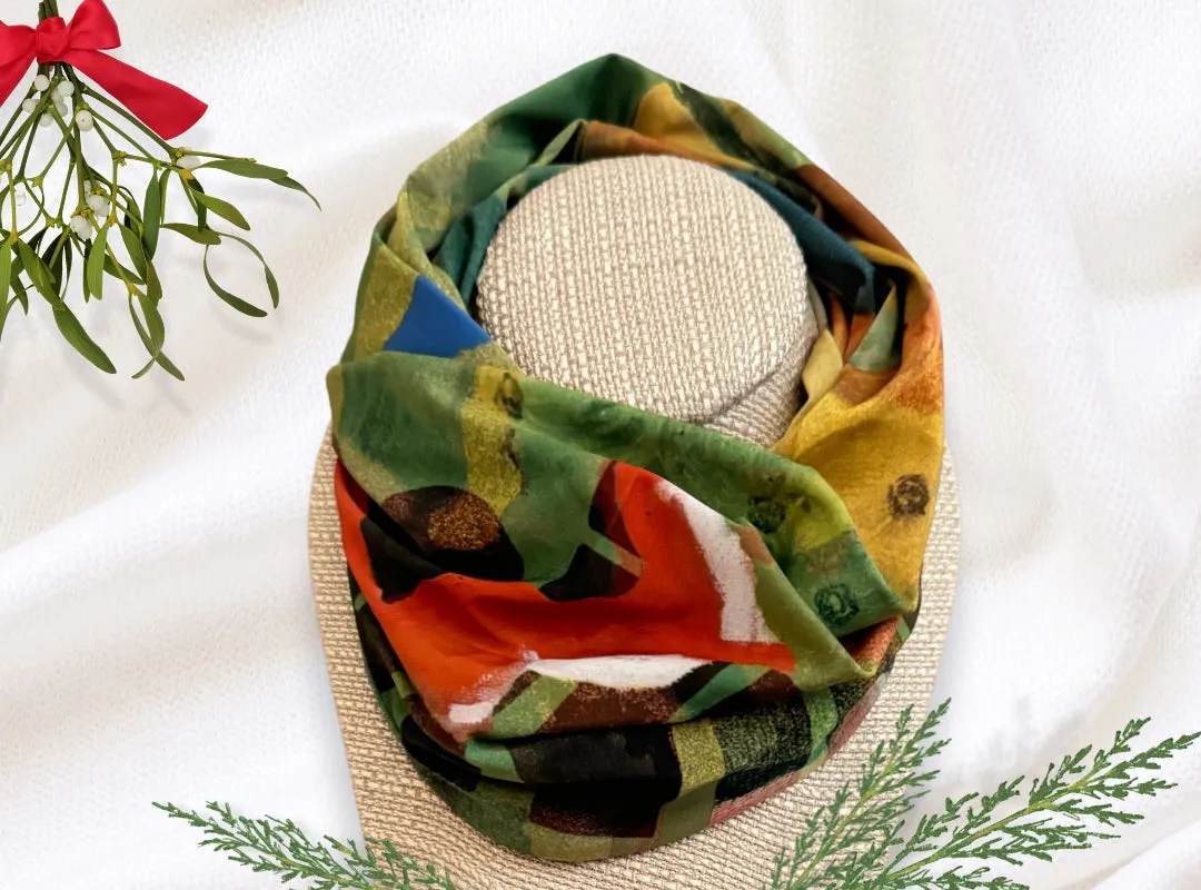 Receiving, an infinity scarf