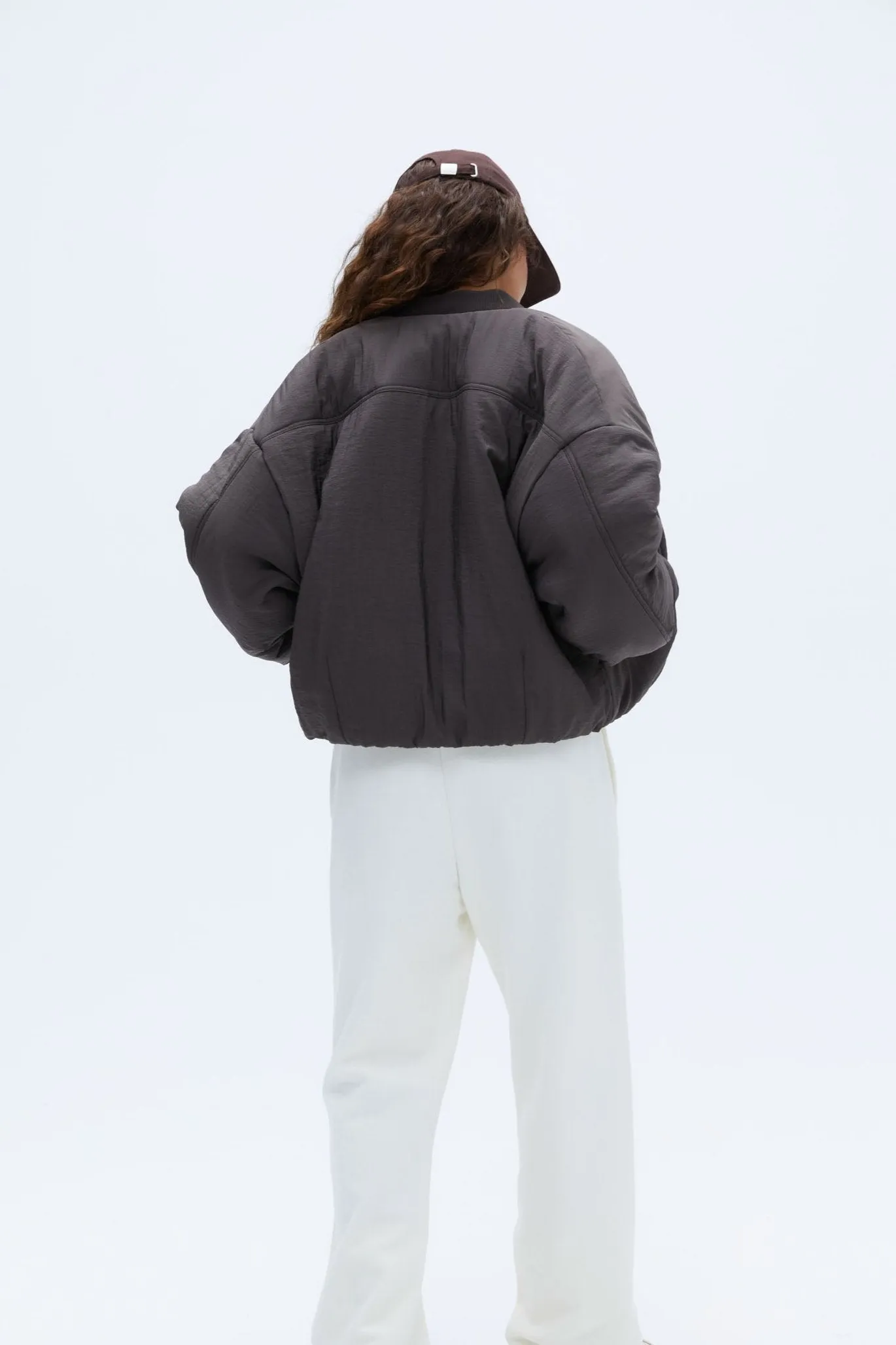 Reversible Bomber Jacket - Marshmallow White/Coffee Bean