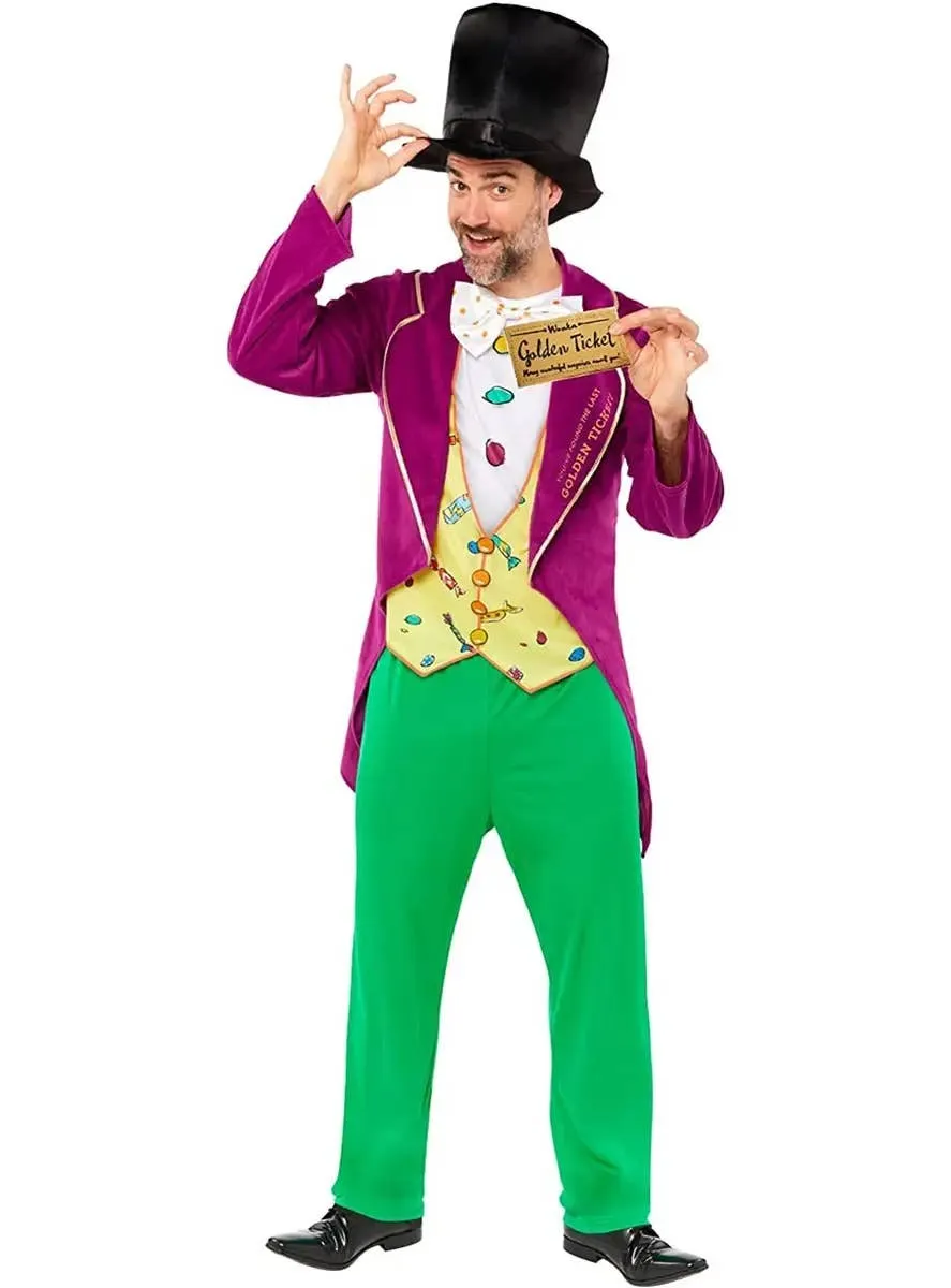 Roald Dahl Willy Wonka Mens Plus Size Book Week Costume