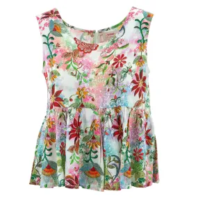 Ruched Box Top - Les Fleurs