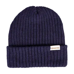 Rustek Double Rib 100% Merino Wool Beanie | Navy