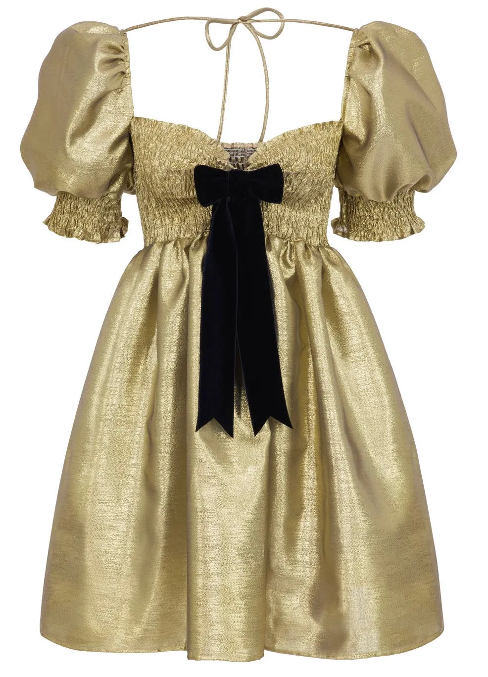 SAMPLE SALE Kiki Gold Lamé Babydoll Dress- SIZE SMALL