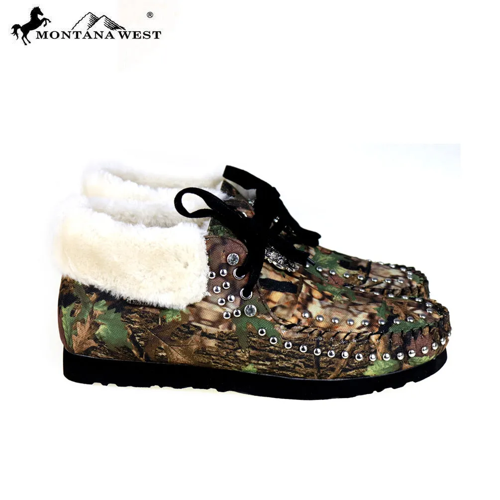 SBT-017  Montana West Western Camo Print Moccasins