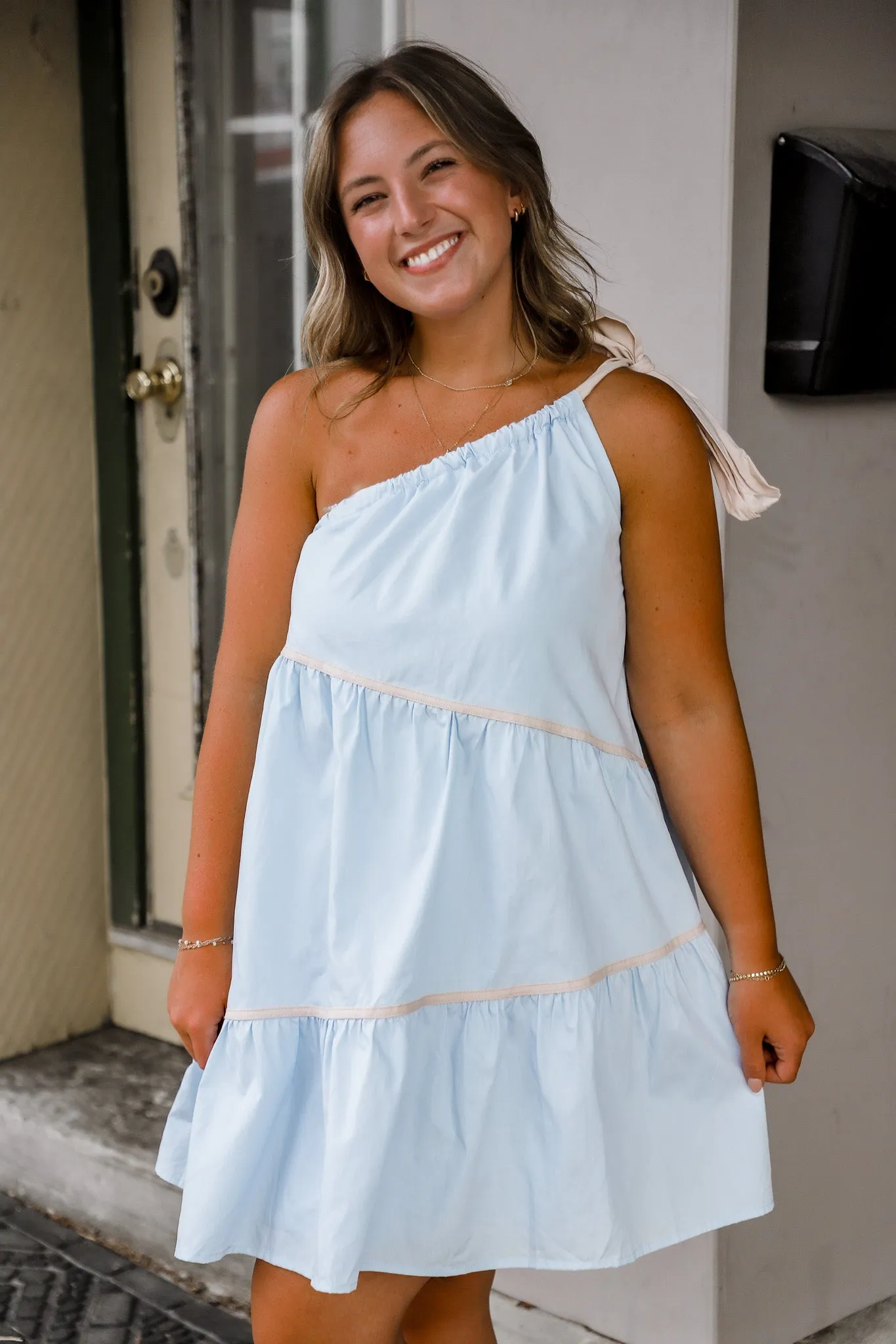 Sea Breeze Blue Babydoll Dress