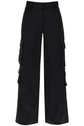 Self Portrait satin cargo pants for men