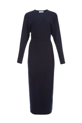 Semaine Knit Midi Dress in Navy Cashmere Silk