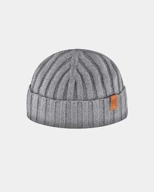 SG Cashmere   Merino Fisherman Beanie - Grey