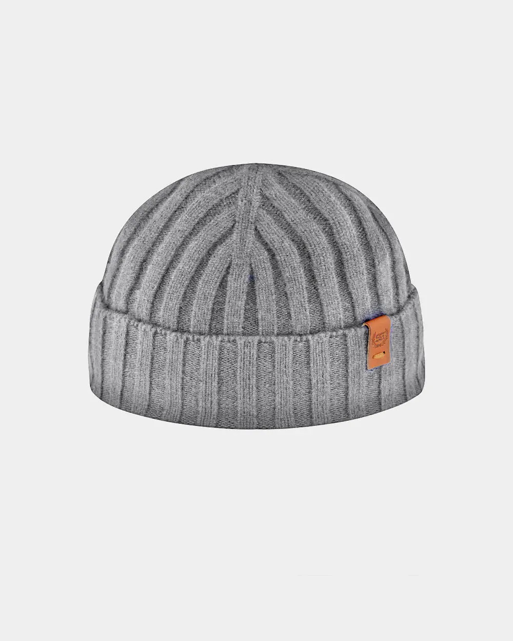 SG Cashmere   Merino Fisherman Beanie - Grey