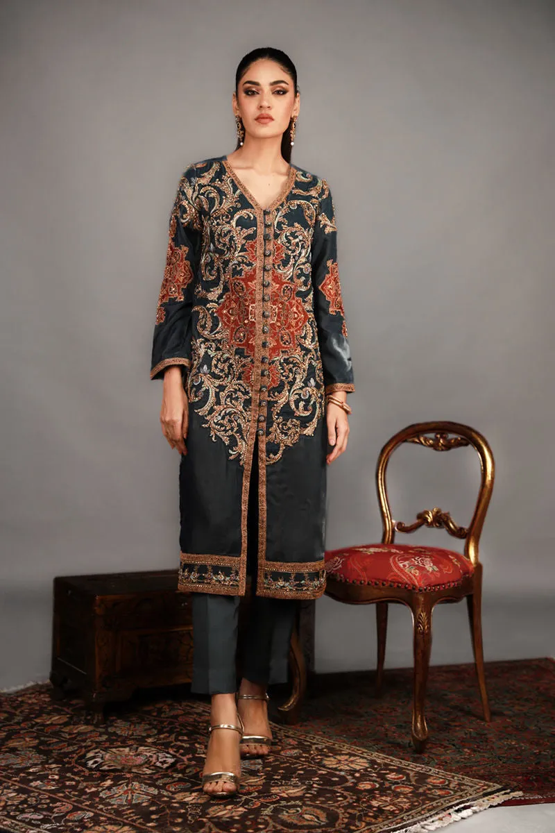 Shamaeel - TRE-11 - Velvet and Khaddi Silk - 2 Piece