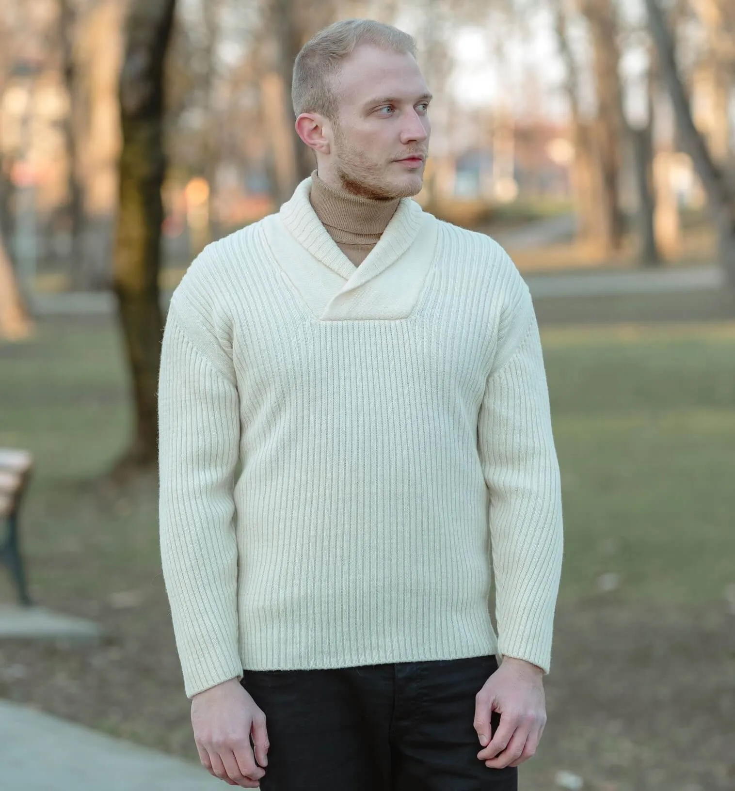 Shawl Collar Irish Fisherman Sweater