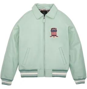 Shop Best High Sale Avirex Fashion Aviator Bomber Seafoam Leather Jackets For Sale