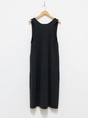 Silk Wool Honeycomb Knit Dress - Charcoal