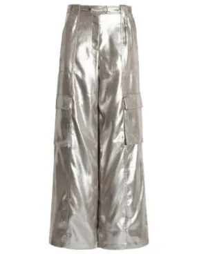 Simkhai Beatriz Metallic Satin Cargo Pant