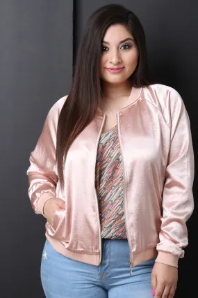 Smooth Satin Bomber Jacket