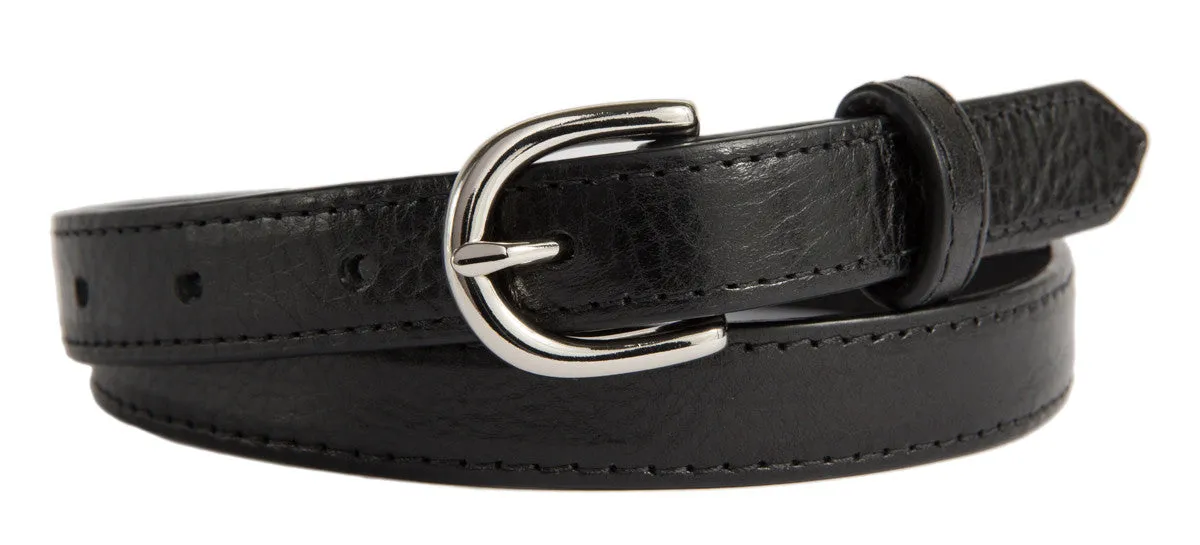 Soho Belt, (0.75") Shiny Silver Buckle