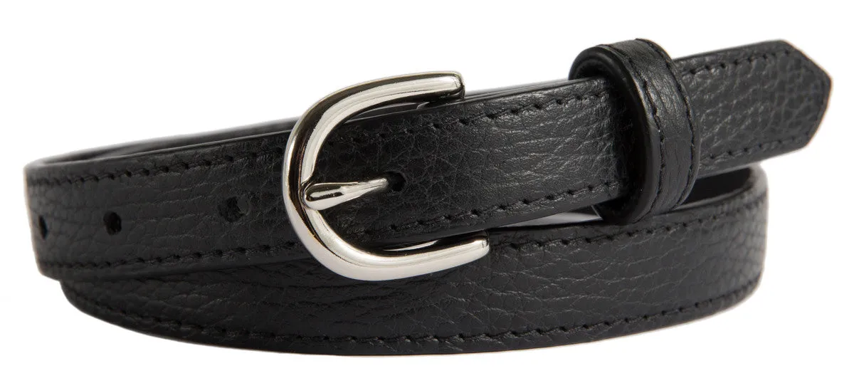 Soho Belt, (0.75") Shiny Silver Buckle