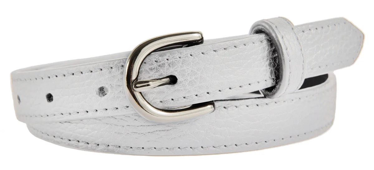 Soho Belt, (0.75") Shiny Silver Buckle