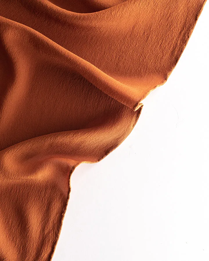 'The Classic' Washable Silk Scarf in Rust