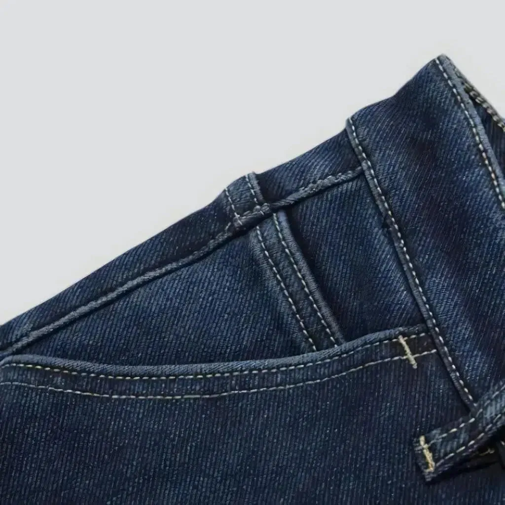 Thick men's high-waist jeans