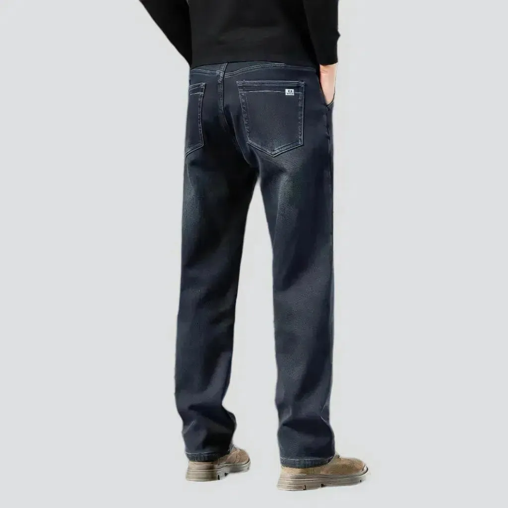 Thick men's high-waist jeans