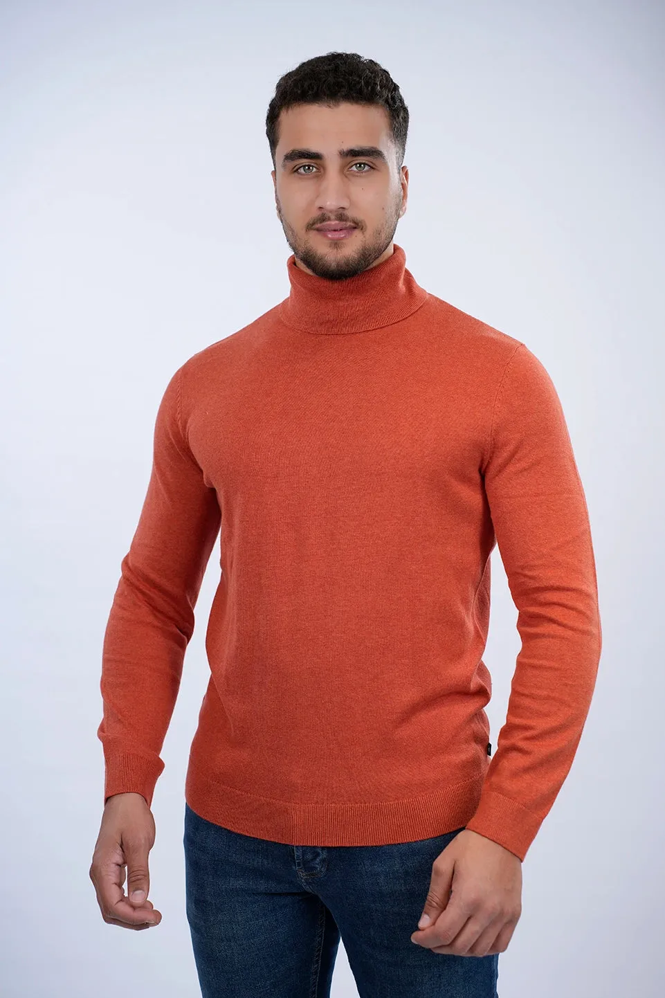 Tom Tailor Orange Turtle Neck Basic Sweater