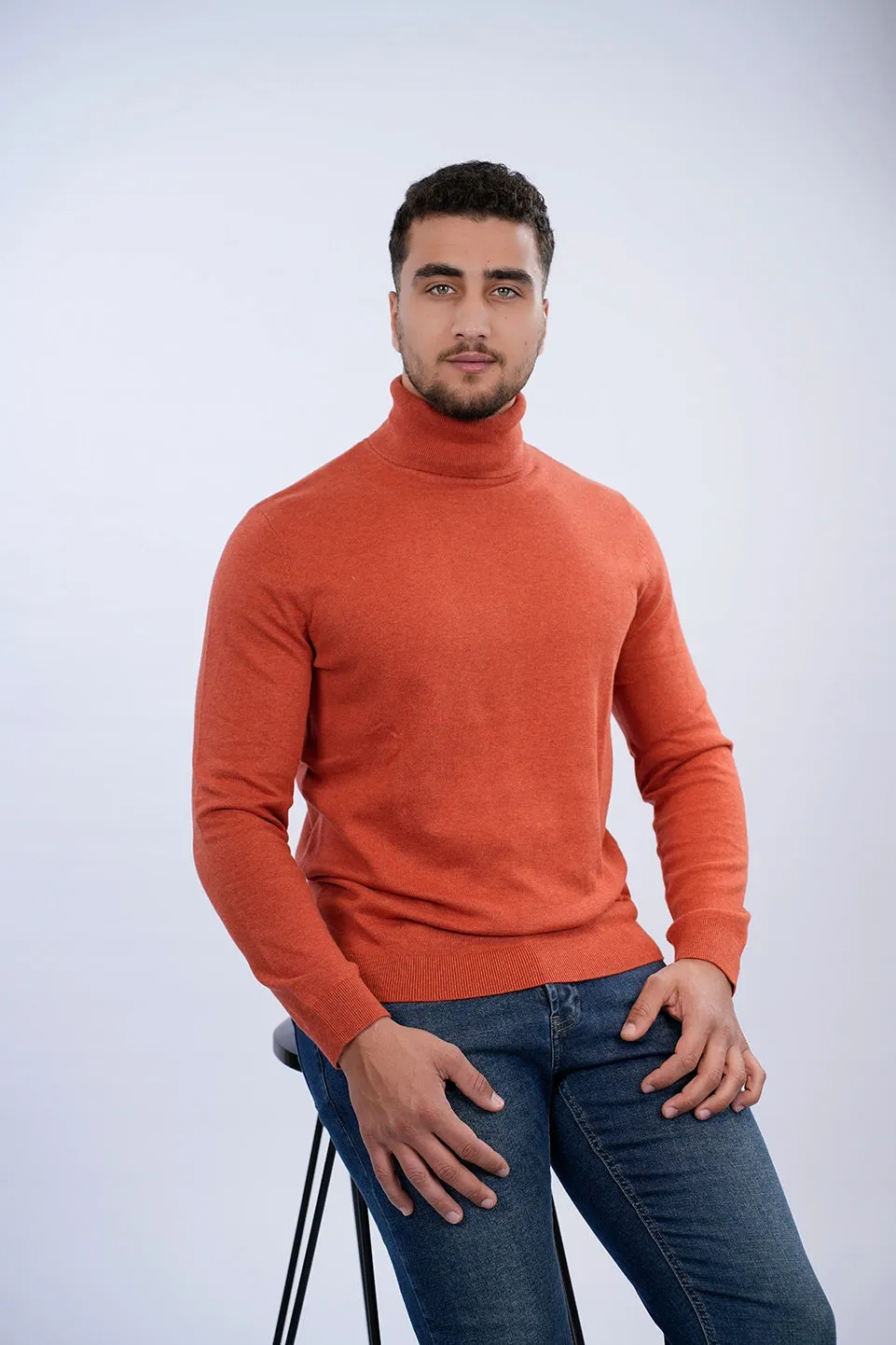 Tom Tailor Orange Turtle Neck Basic Sweater