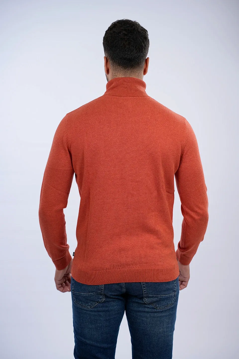 Tom Tailor Orange Turtle Neck Basic Sweater