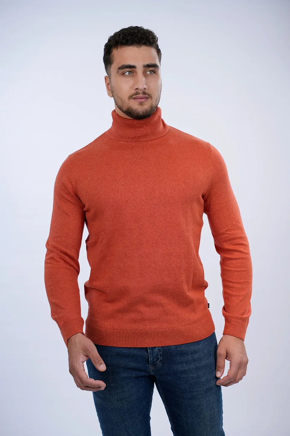 Tom Tailor Orange Turtle Neck Basic Sweater