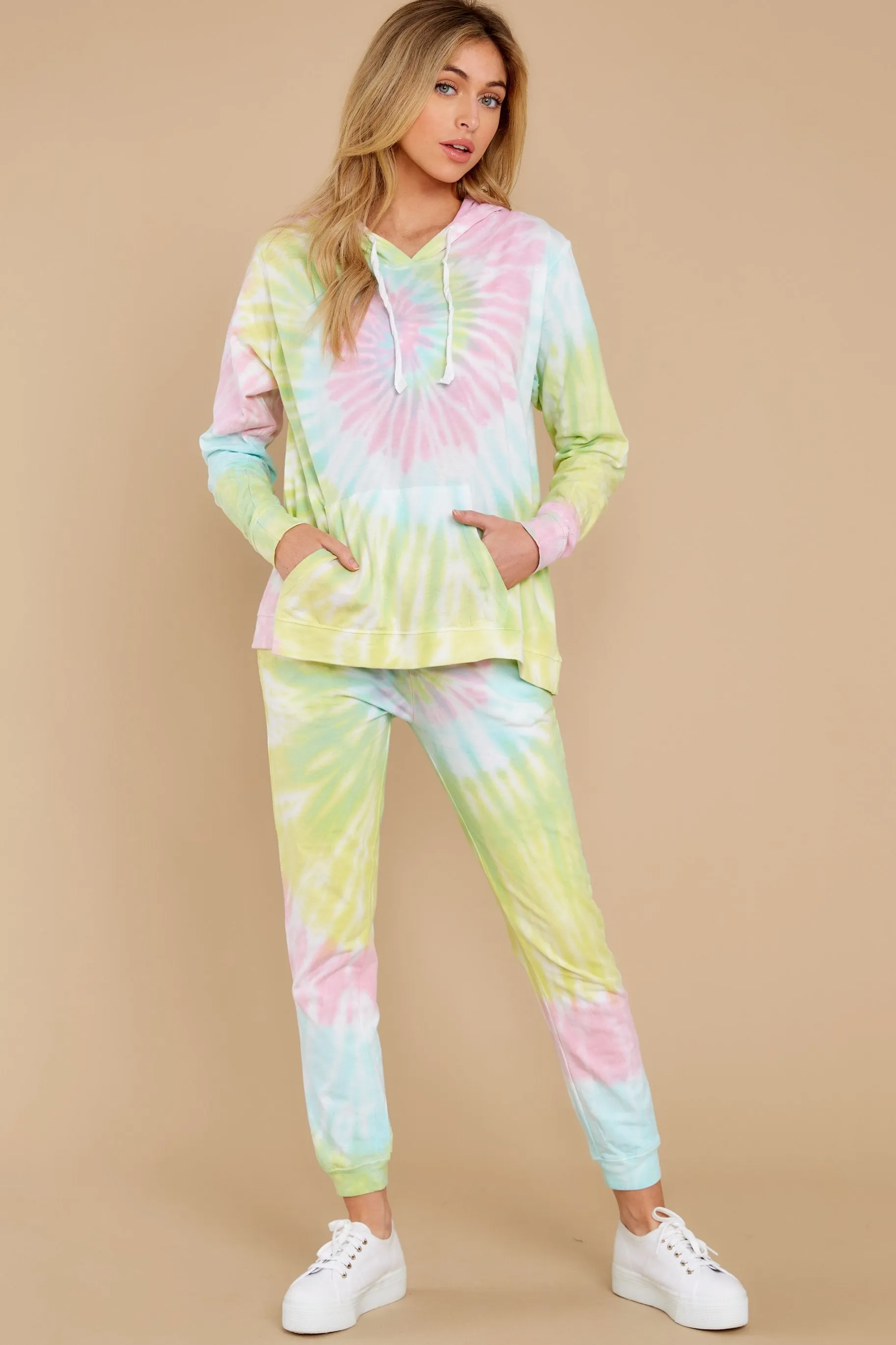 Totally Worth It Dreamsicle Spiral Tie Dye Joggers