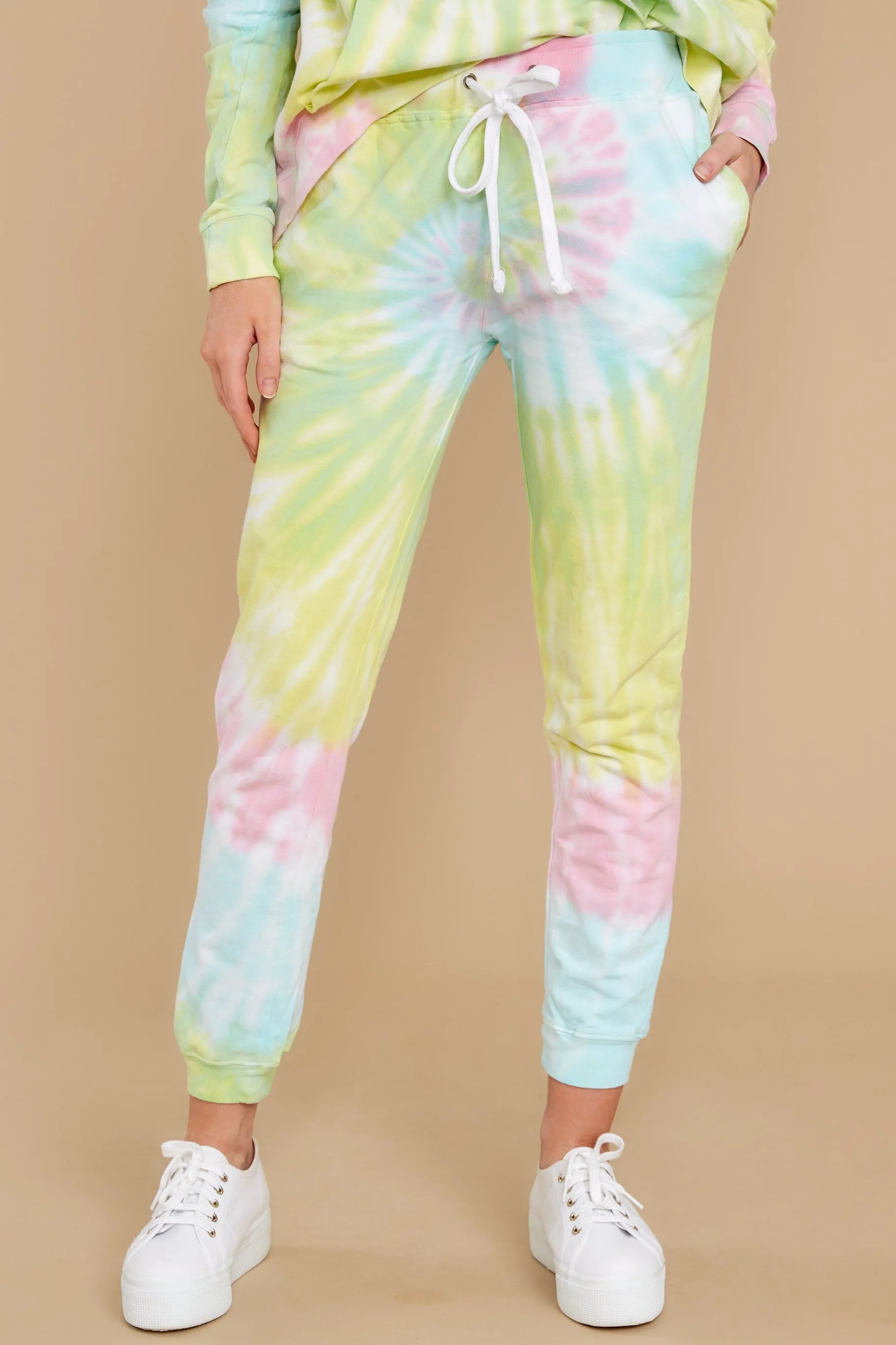 Totally Worth It Dreamsicle Spiral Tie Dye Joggers