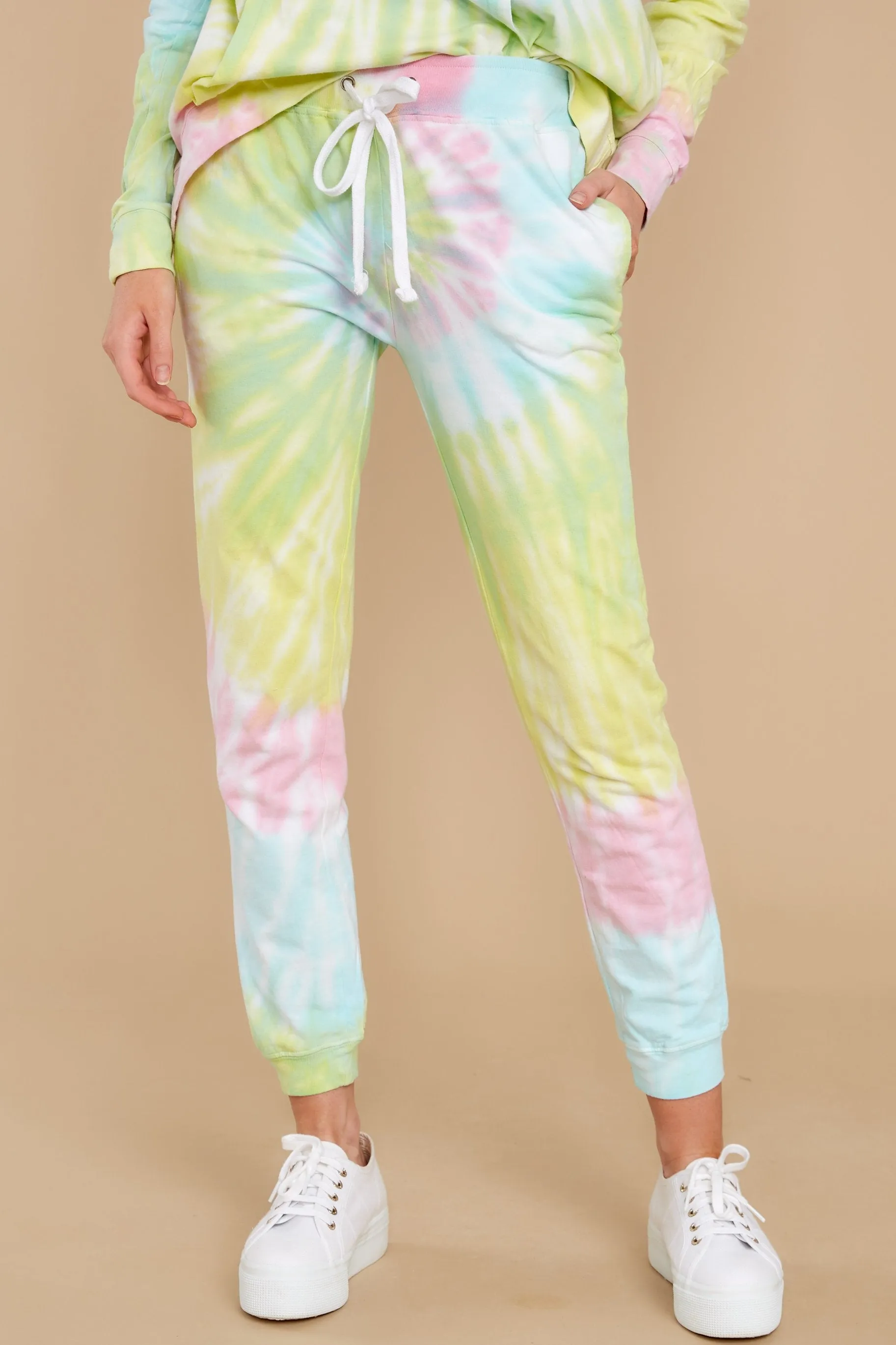 Totally Worth It Dreamsicle Spiral Tie Dye Joggers