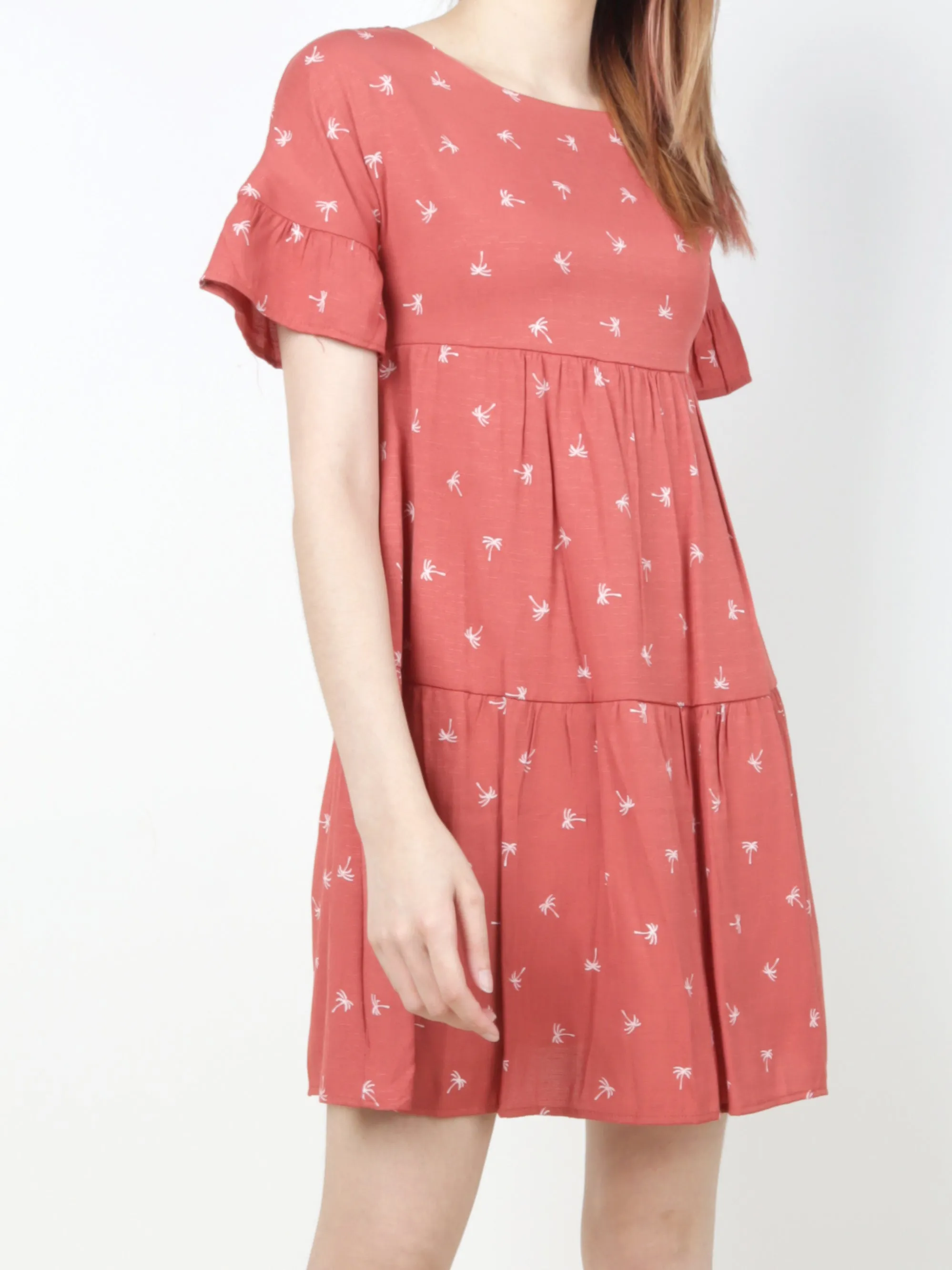 Tree Overlay Babydoll Dress